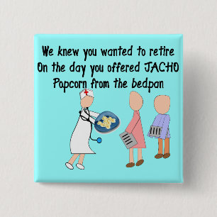 Gepensioneerde artikelen voor zuster-verhaal vierkante button 5,1 cm