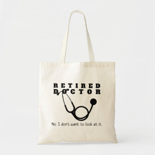Gepensioneerde arts Stethoscoop Sassy Grappig Pens Tote Bag