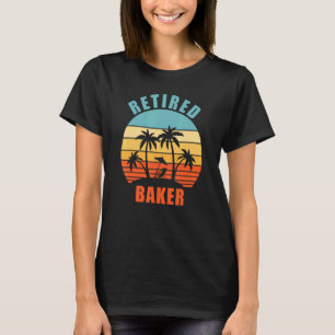 Gepensioneerde bakker grappig bakken gelukkig pens t-shirt