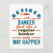 Gepensioneerde bankier pensioen gelukkiger briefkaart (Voorkant)
