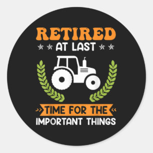 Gepensioneerde boer Boerderij gepensioneerde trekk Ronde Sticker