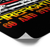 Gepensioneerde brandweerman 60e verjaardag dunne r poster (Hoek)