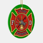 Gepensioneerde brandweerman keramisch ornament (Rechts)