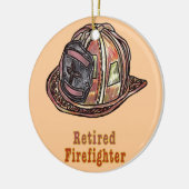 Gepensioneerde brandweerman keramisch ornament (Links)