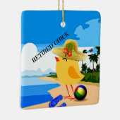 Gepensioneerde Chick bij het strand Keramisch Ornament (Rechts)