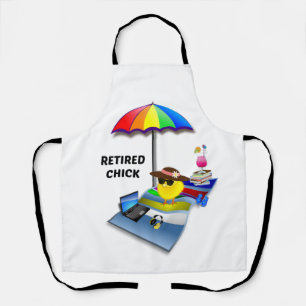 Gepensioneerde Chick bij het strand Schort