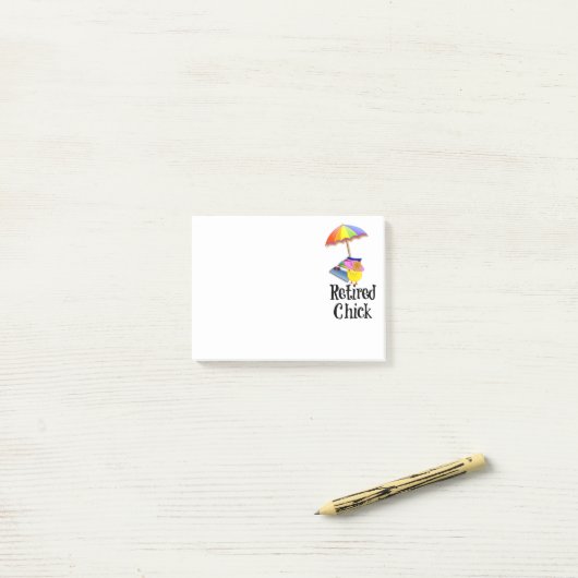 Gepensioneerde Chick, Fun bij het strand Post-it® Notes (Op bureau)