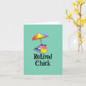 Gepensioneerde Chick, Humor van pensionering Kaart (Gele Bloem)