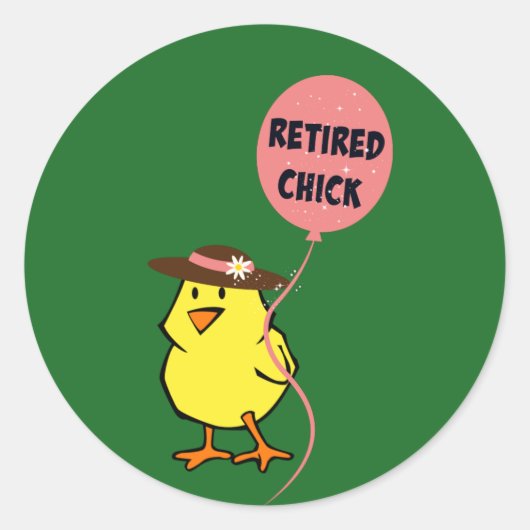 Gepensioneerde Chick...Oh zo leuk Ronde Sticker (Voorkant)