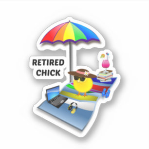 Gepensioneerde Chick, schattig en sassy Sticker