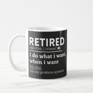 gepensioneerde definitie, grappige pensionering, g koffiemok