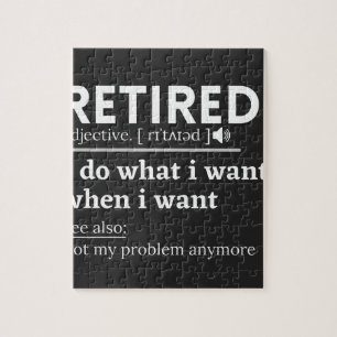 gepensioneerde definitie, grappige pensionering, g legpuzzel