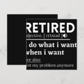 gepensioneerde definitie, grappige pensionering, g save the date (Voorkant / Achterkant)