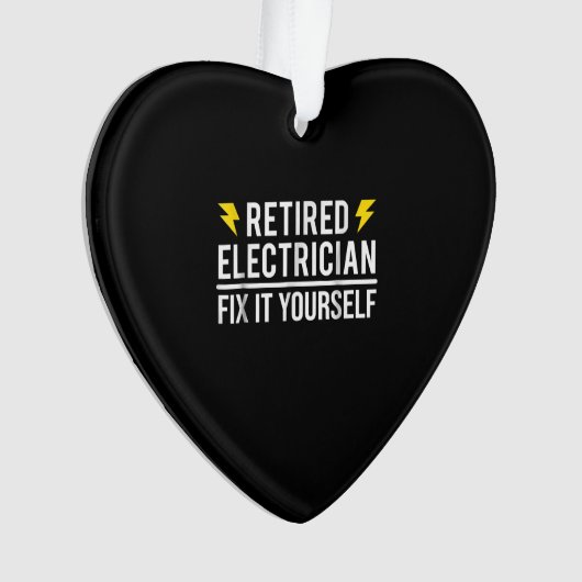 Gepensioneerde elektricien lossen het zelf op Funn Ornament (voorkant)