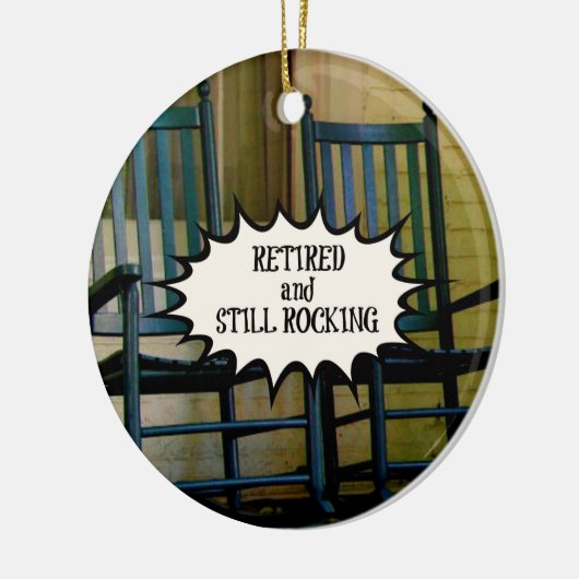 Gepensioneerde en nog steeds Rocking aangepaste ve Keramisch Ornament (Links)