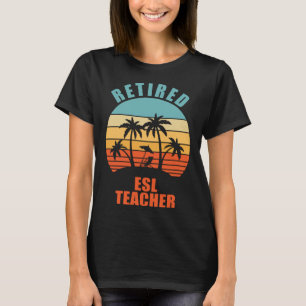 Gepensioneerde ESL-leraar onderwijs gelukkig pensi T-shirt
