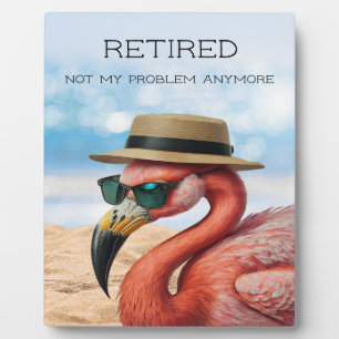 Gepensioneerde Flamingo op het strand met Pet & Zo Fotoplaat