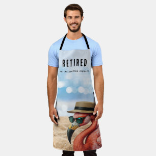 Gepensioneerde Flamingo op het strand met Pet & Zo Schort