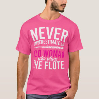 Gepensioneerde fluitiste vrouwen Marching Band Muz T-shirt