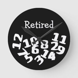 Gepensioneerde Funny Fallen Numbers Ronde Klok