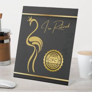 Gepensioneerde gecertificeerde Flamingo Collector  Reclamebord Met Voetstuk