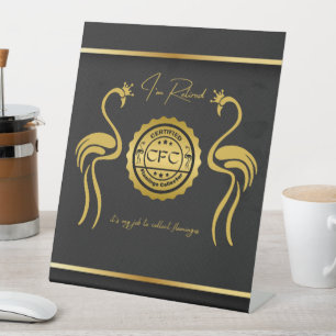 Gepensioneerde gecertificeerde Flamingo Collector Reclamebord Met Voetstuk