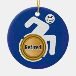 Gepensioneerde gehandicapte keramisch ornament