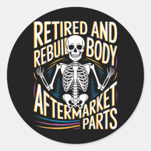 Gepensioneerde Gereconstrueerde Aftermar Onderdele Ronde Sticker