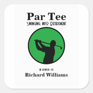 Gepensioneerde golfspeler Swinging in pensioen Vierkante Sticker