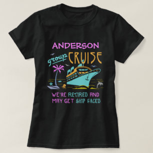 Gepensioneerde groep cruise Funny Ship Faced Perso T-shirt