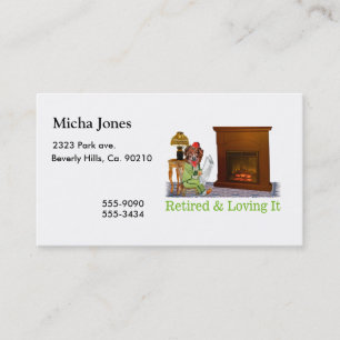 Gepensioneerde hond door de brand visitekaartje