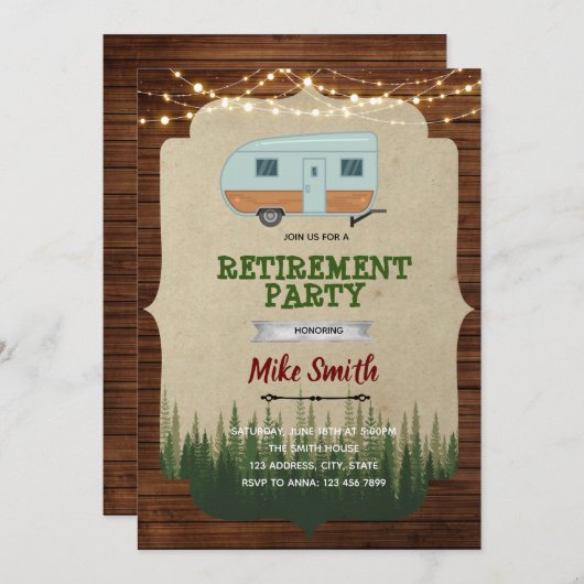  gepensioneerde kampeerpartij kaart (Voorkant / Achterkant)