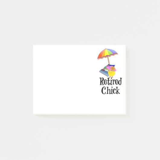 Gepensioneerde kip, plezier op het strand post-it® notes (Voorkant)