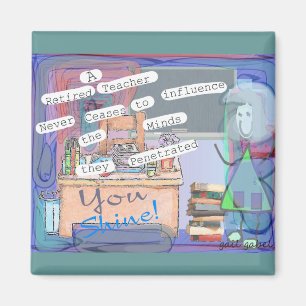 Gepensioneerde kunstgeschenken magneet