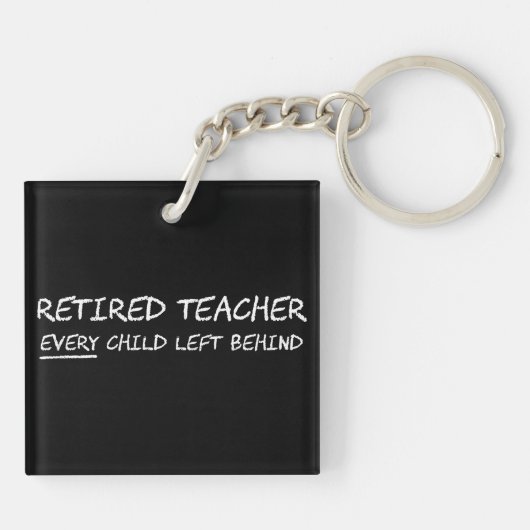 Gepensioneerde leraar elk kind dat achter de rug i sleutelhanger (Achterkant)