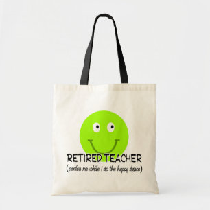 Gepensioneerde leraar groene gelukkige dans" Gifte Tote Bag