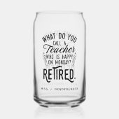 Gepensioneerde leraar pensioen partij aangepaste a blikvorm glas (Voorkant)