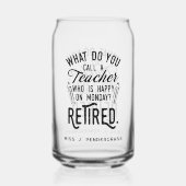 Gepensioneerde leraar pensioen partij aangepaste a blikvorm glas (Achterkant)