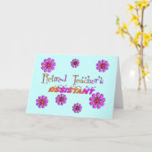 Gepensioneerde leraren Assistent Retro Flowers Kaart (Gele Bloem)