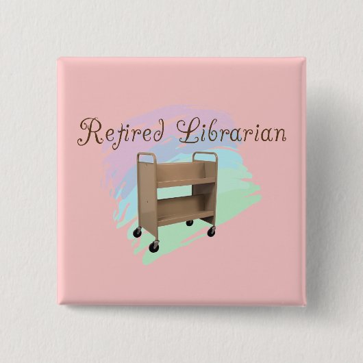 Gepensioneerde Librarian EMPTY CART Vierkante Button 5,1 Cm (Voorkant)