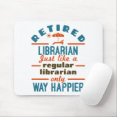 Gepensioneerde Librarian Funny Retirement Happier Muismat (Met muis)
