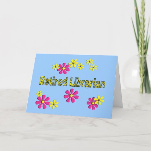 Gepensioneerde Librarian Gifts Daisies Patroon Kaart (Voorkant)