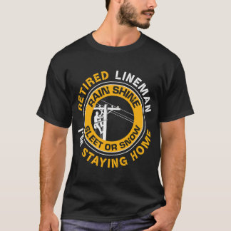 Gepensioneerde Lineman Lineworker Power Lineman Re T-shirt