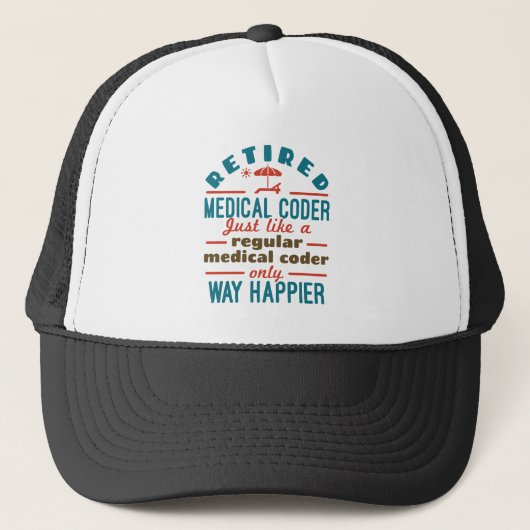 Gepensioneerde medische coder Funny Retirement Hap Trucker Pet (Voorkant)