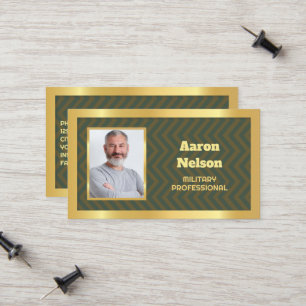 Gepensioneerde militaire foto contactkaartje