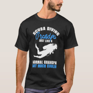 Gepensioneerde opa scuba duikers met het norkelen t-shirt