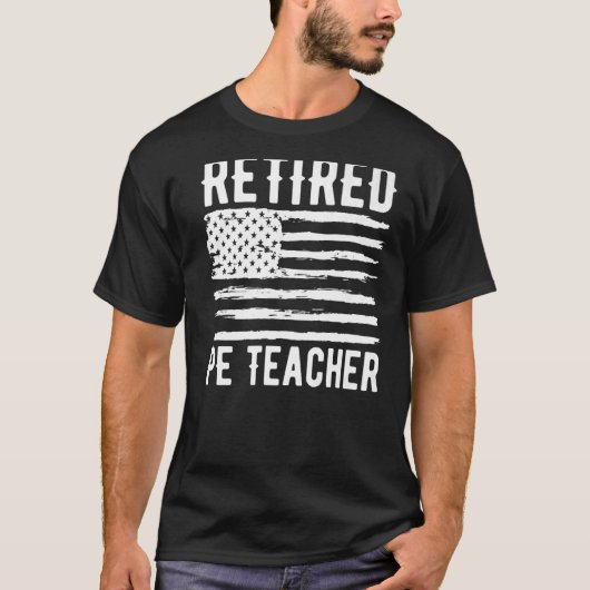 Gepensioneerde PE-leraar aan het Amerikaanse Vlag  T-shirt (Voorkant)
