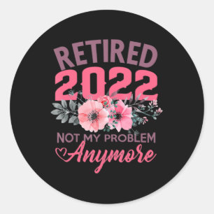 Gepensioneerde pensioenuitkeringen 2022 voor vrouw ronde sticker