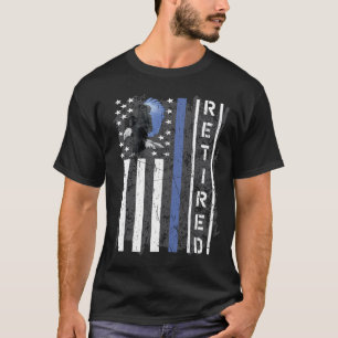 Gepensioneerde politieagent Thin Blue Line Eagle F T-shirt
