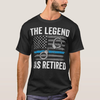 Gepensioneerde politieagent Thin Blue Line Flag Re T-shirt